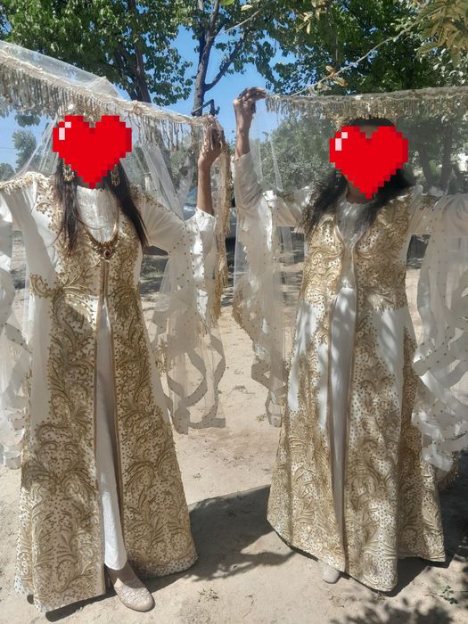 Kelinlar uchun arzon liboslar toji va oyoq kiyimi srochna sotiladi