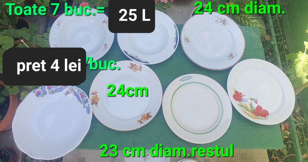 Farfurii portelan 7 bucati