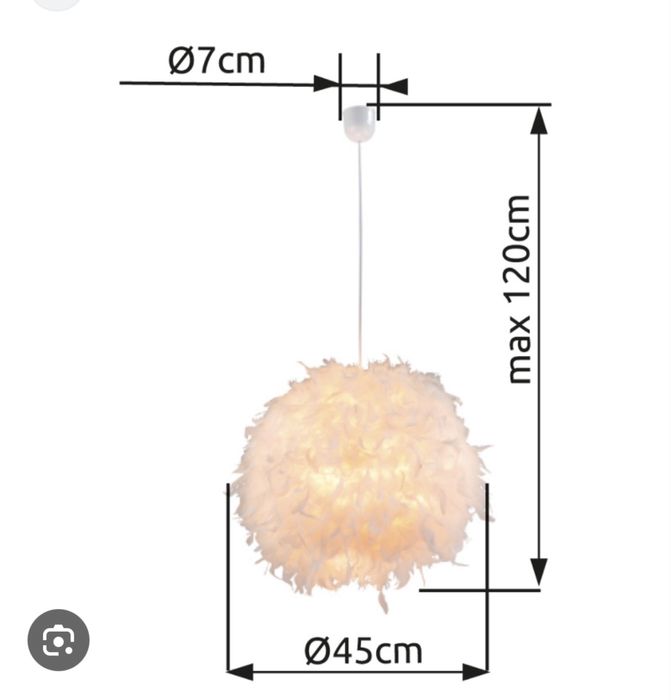 Lustra cu pene 45 cm