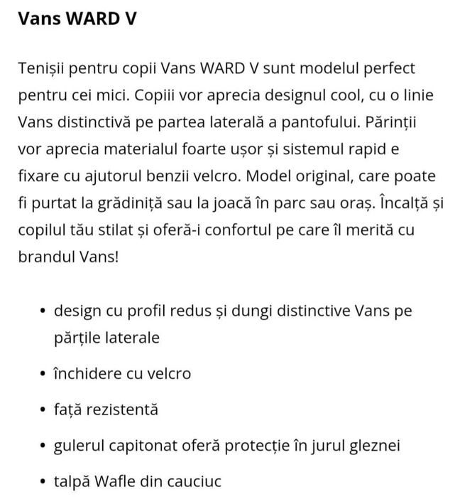 Tenisi Vans Ward V,  originali copii,nr.31,5