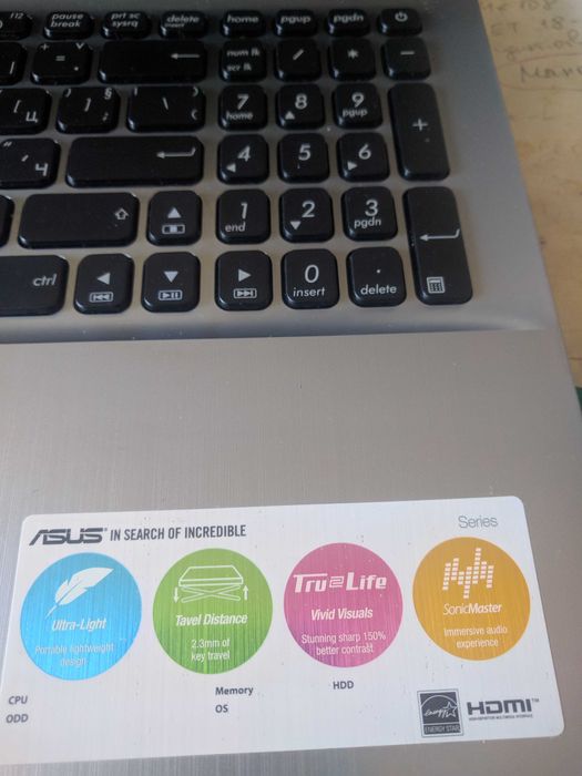 Лаптоп АСУС за части(залят с кафе)