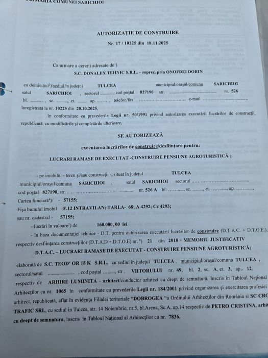 Teren / Delta Dunării 1304 mp ( 115 euro pe mp )
