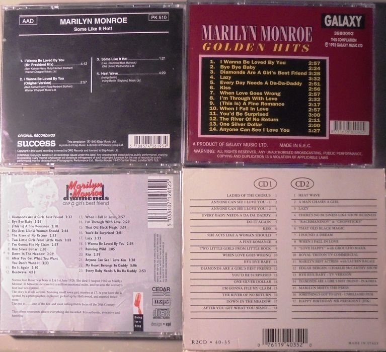 Vand  CD-uri originale cu Marilyn Monroe