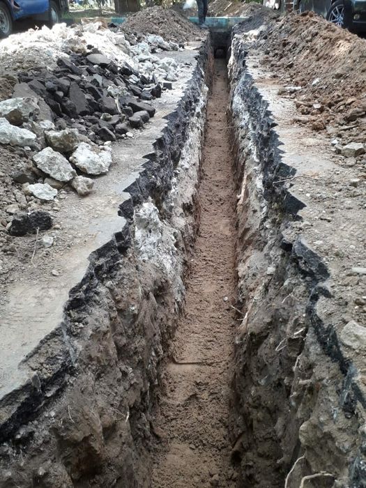 Траншя казиш яма казиш хизмати канализация водопровод кабелга
