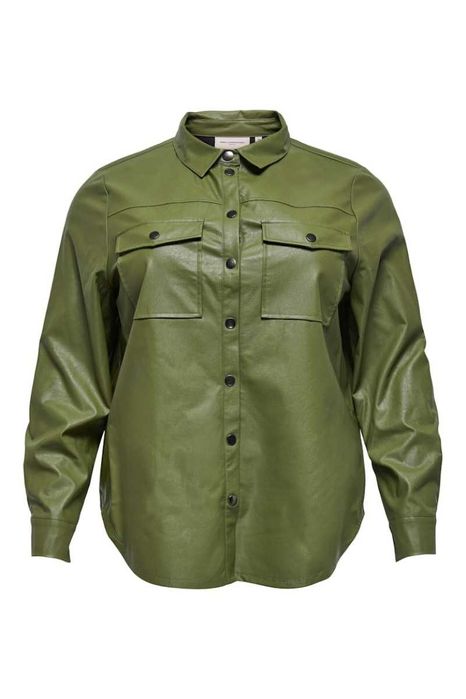 Cămașă Only Carmakoma OlivăImitație de Piele, mărimea 46