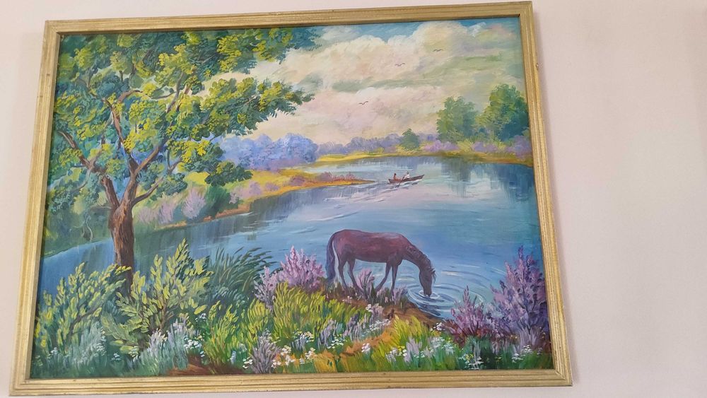 Картины природа холст, масло. Народный худ Серекеев Базарбай