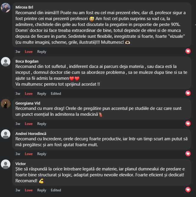 Meditatii admitere proba BIOLOGIE - Medicina