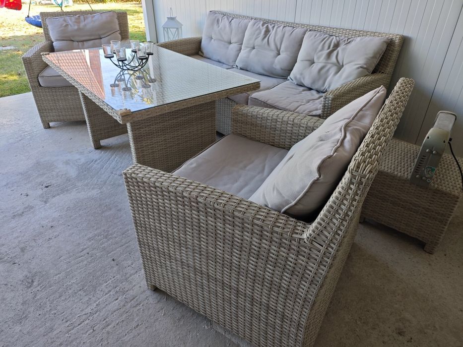 Mobilier terasa ratan masa 2 fotolii si 2 tabureti