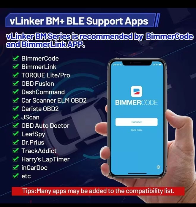 Vlinker Bluetooth 4.0 Dual iOS si Android Interfata Codare Activare Regenerare DPF Seriile F si G Bimmer Code Bimmer Link BMW