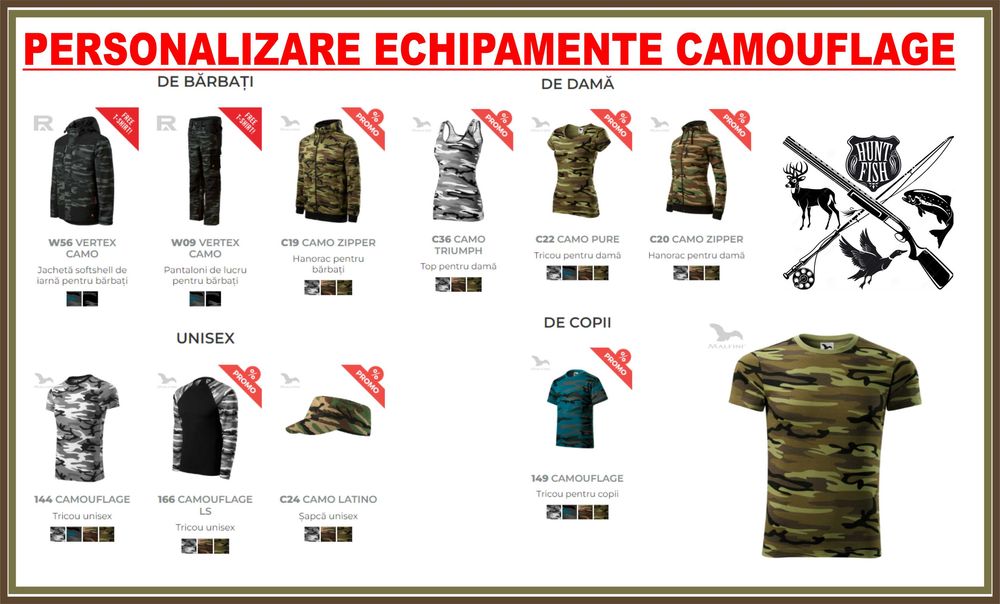 tricouri personalizate - personalizare echipament protectie camuflaj