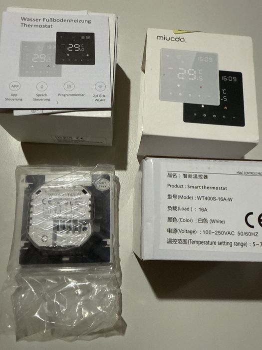Termostat Miucda Smart Wifi WT400S-16A-W centrala boiler pardoseala