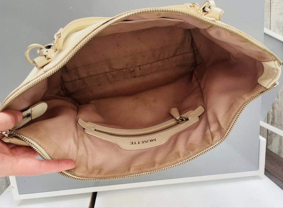 Geanta musette crem