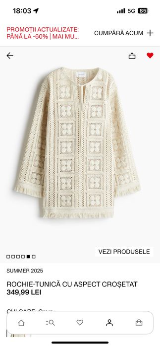 H&M premium edition rochie tricotata colectia actuala