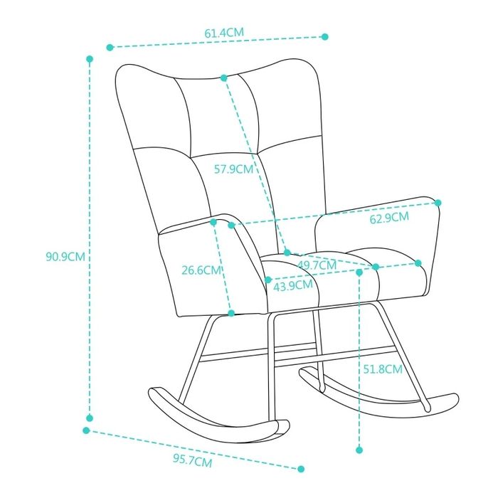 NOU Fotoliu balansoar, teddy, negru