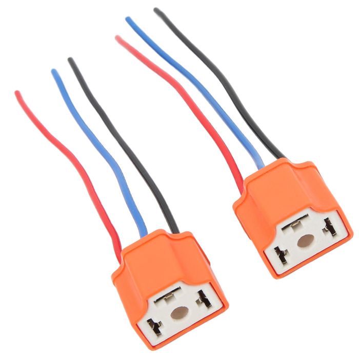 2 Броя Фасунга за крушка Carmotion H4 Права Керамична Кабел 15см