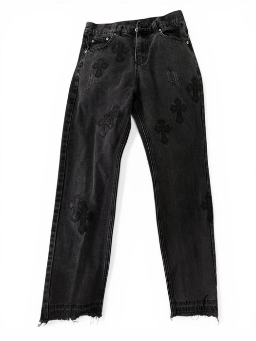 Chrome hearts дънки размер 30 в черен цвят с черни кръстчета