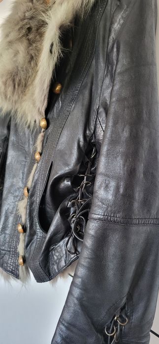 Кожено яке Gil Santucci,сребърна лисица S/M