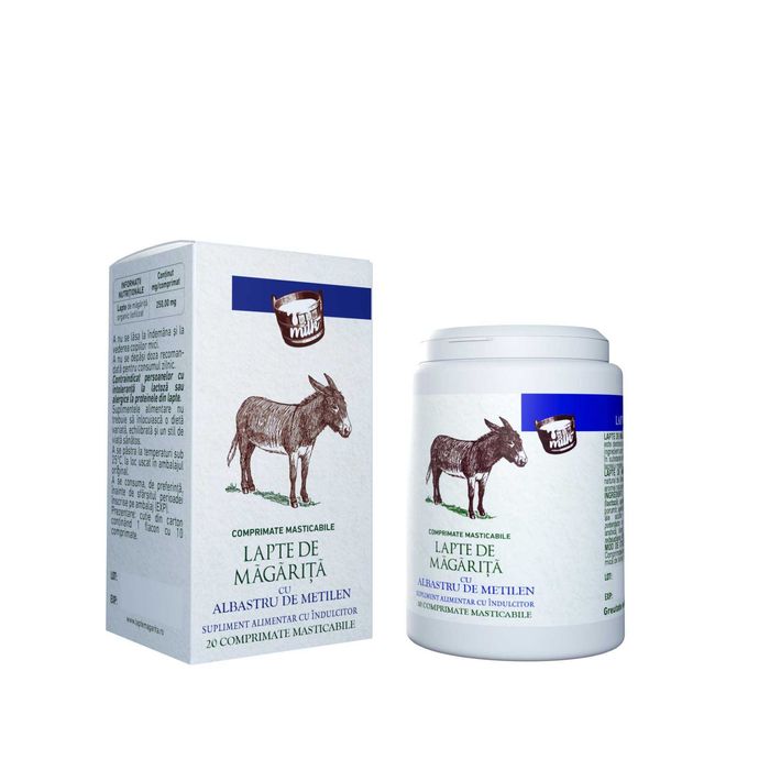 Lapte de magarita si albastru de metilen - 20 comprimate masticabile