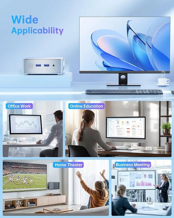Mini PC RAM 16GB+512SSD NiPoGi Essenx E2. 4K 60Hz, Dual Display. HDMI