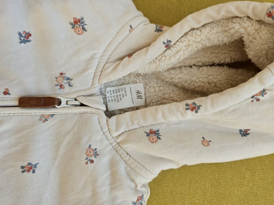 Combinezon textil fetita, imblanit, marimea 50