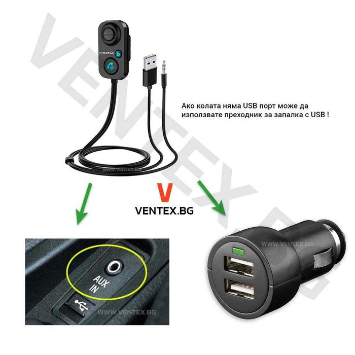 Bluetooth 5.1 адаптер за слушане на музика и провеждане на разговори