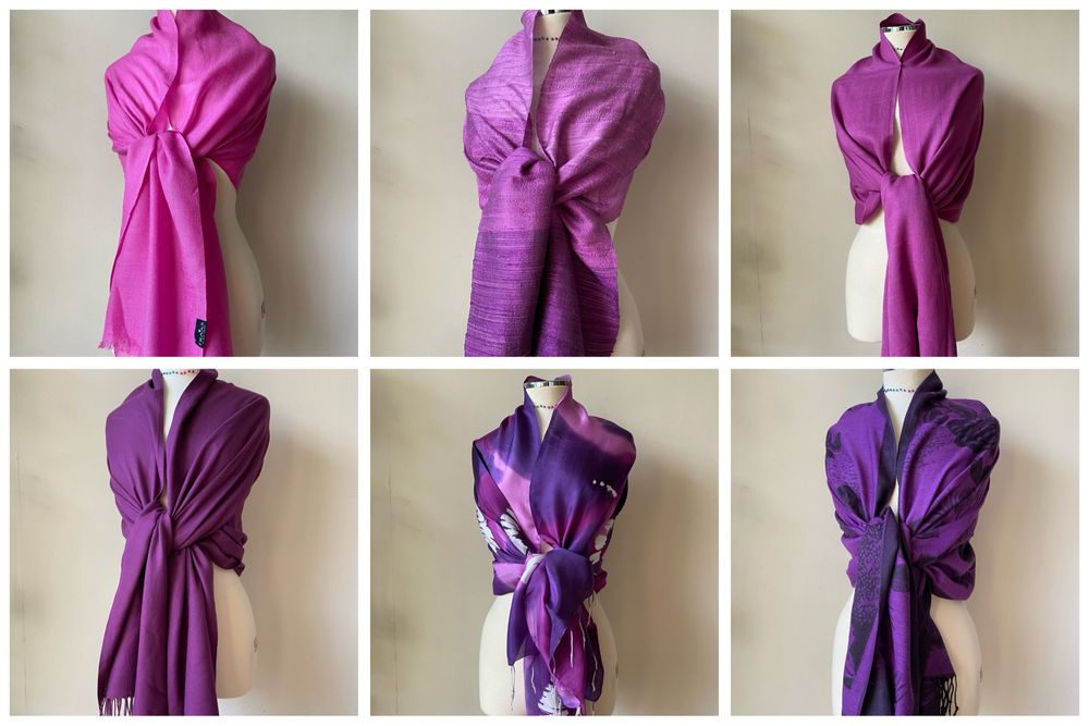 Лилав шал/ различни видове