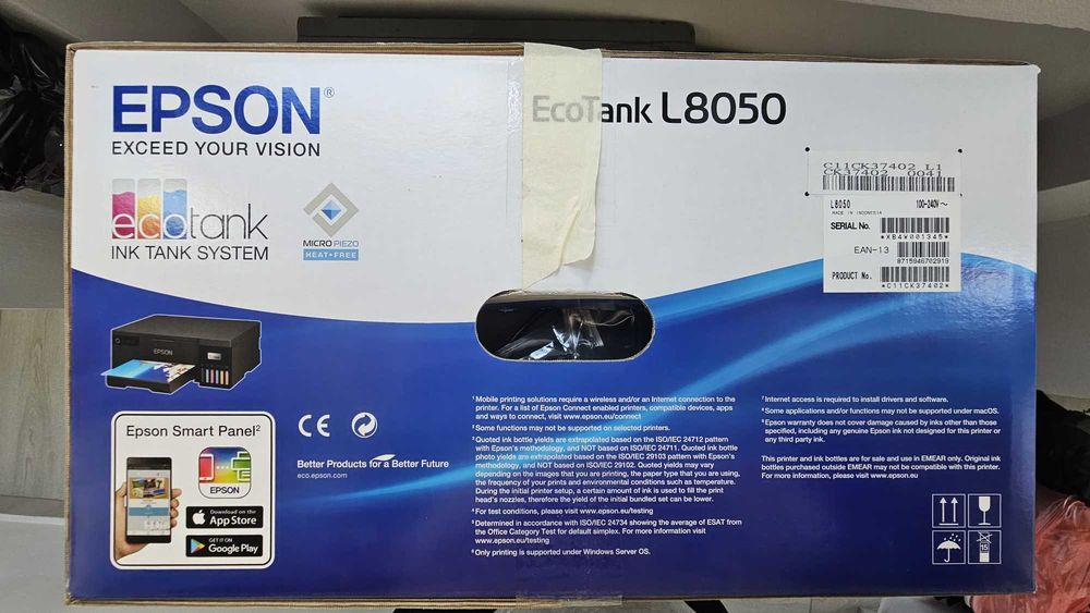 NOU Imprimantă foto Epson A4 EcoTank L8050 Wifi (Cartuse de mare capacitate)