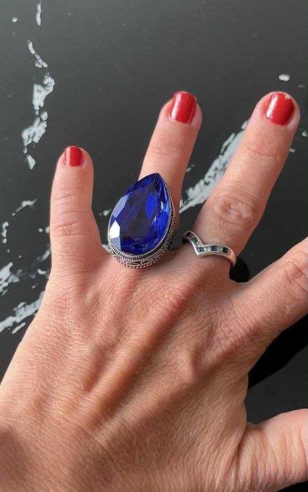 Inel Argint 925 Vintage cu Piatra Semipretioasa Tanzanit