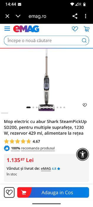 Mop electric cu abur Shark