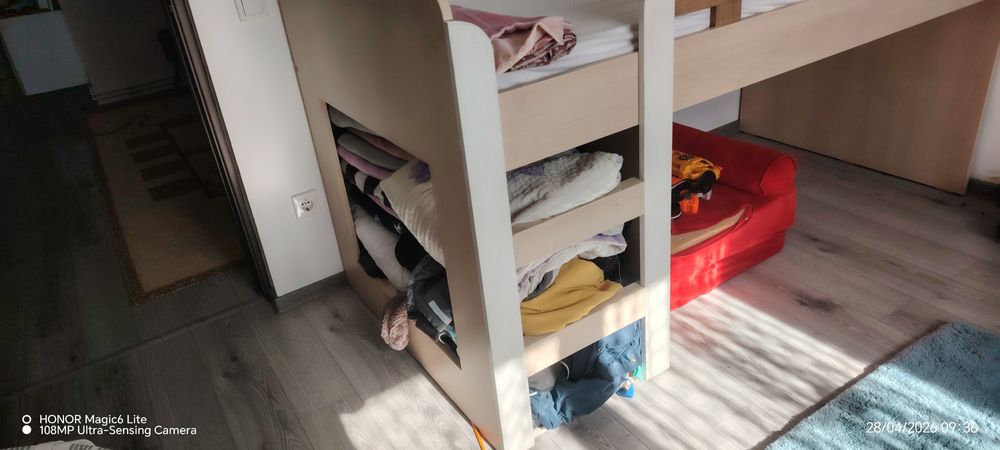 Pat etajat cu saltea inclusa de 90/180