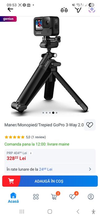 Maner/Monopied/Trepied GoPro 3-Way 2.0