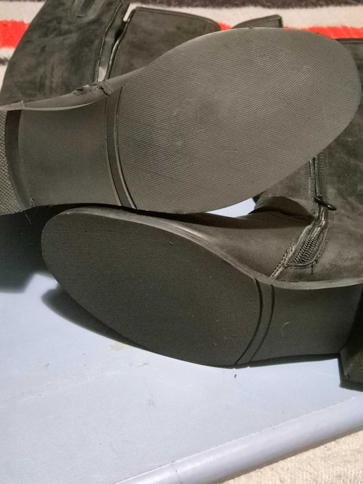 Cizme inalte piele naturala, imblanite, dama, 39, practic noi