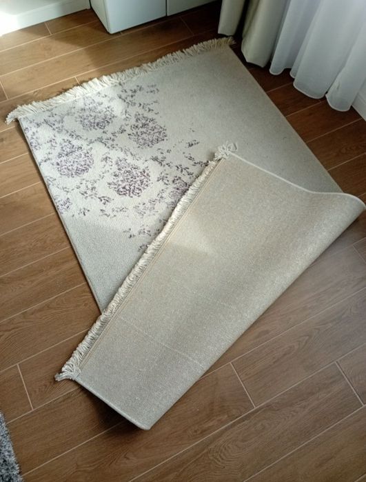 covor rugvista 100 x 160 100x160 cm crem cu frunze mov stare impecabil