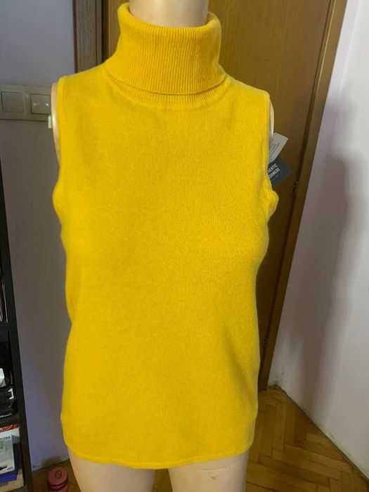 Дамско кашмирено поло без ръкави  Authentic Cashmere, с етикет