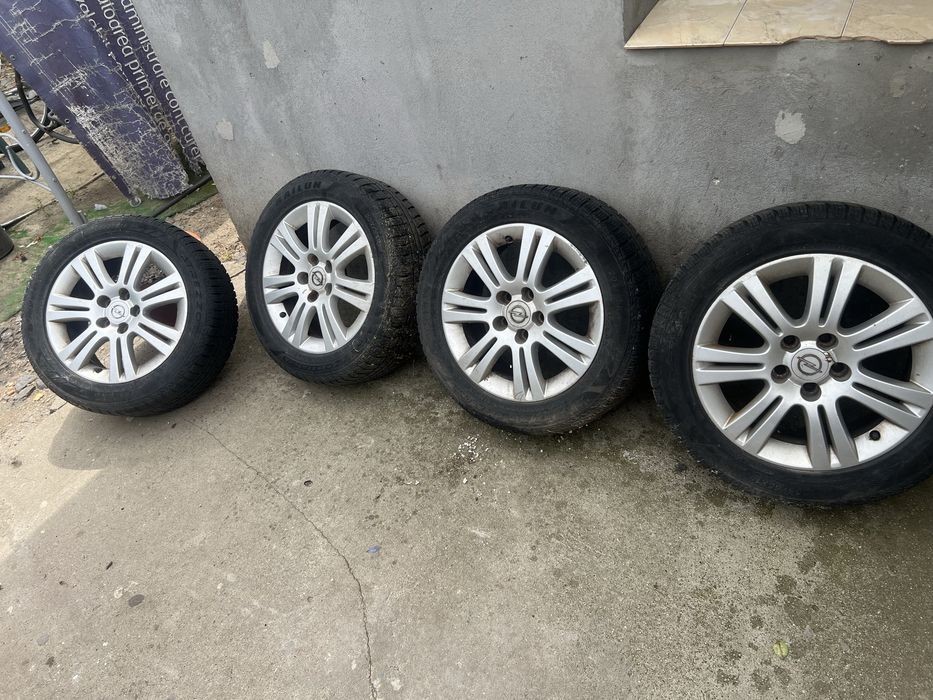Set 4 jante aliaj originale Opel R16 cu anvelope