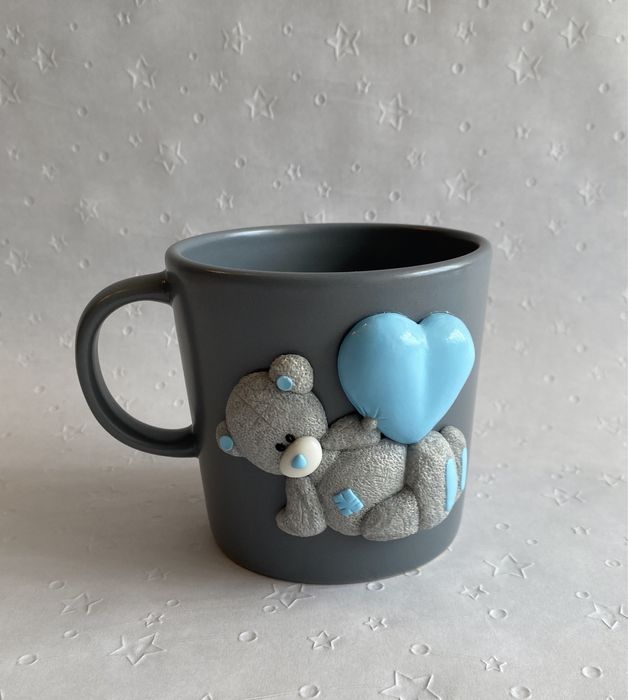 Подарък, чаша с декорация, плюшено мече