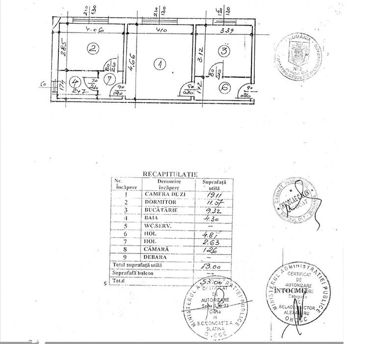 Apartament in Slatina, ultracentral, str. Arcului, 53 mp parter