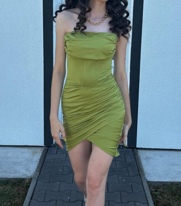 Rochie mini mulata,  verde masliniu