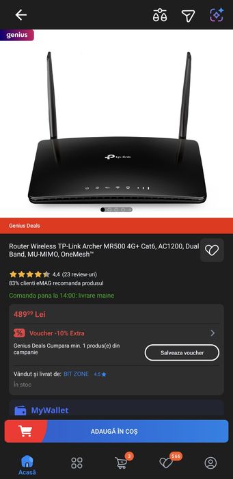 Tp link AC 1200 MR 500 sigilat urgent okazie