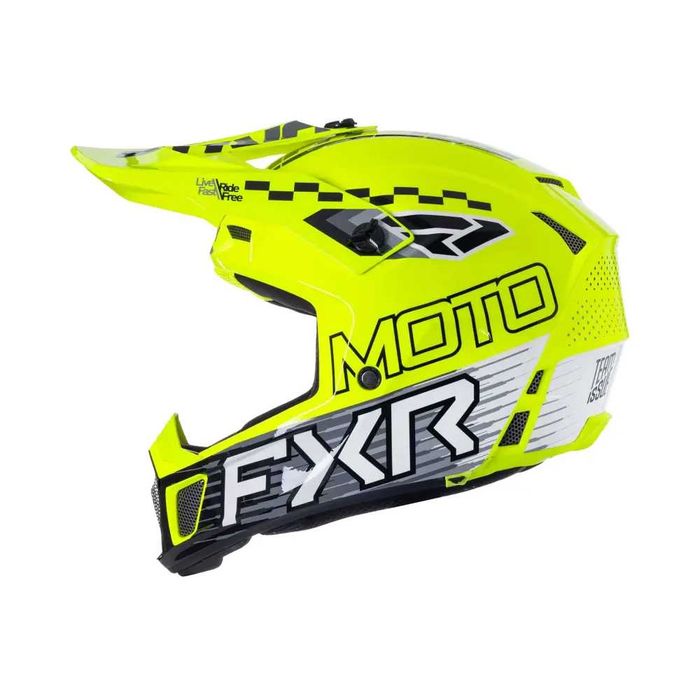 FXR Каска Clutch Race Div MX26 Blue/HiVis/Red