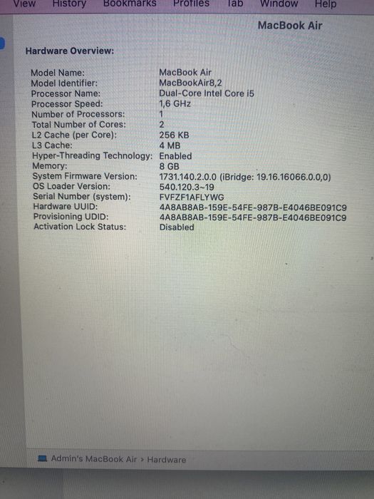 MacBook Air 13” 2019