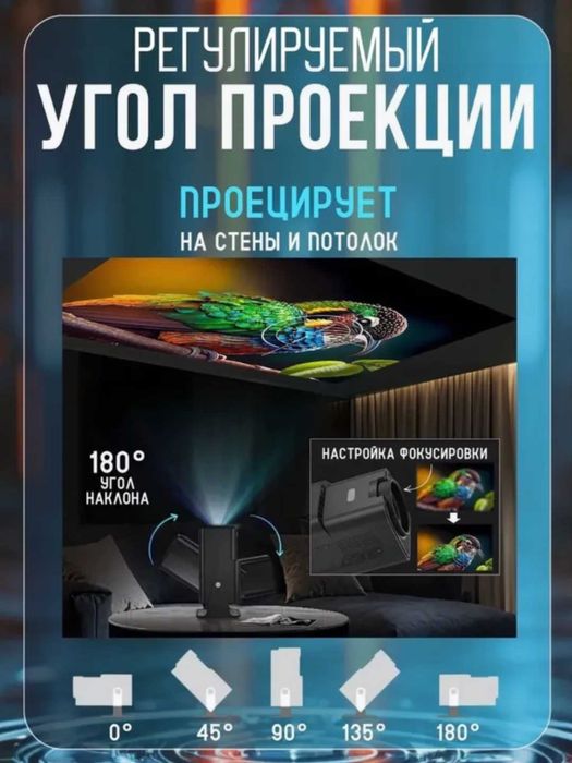 Смарт проектор HY320mini, Android 11. Портативный домашний кинотеатр