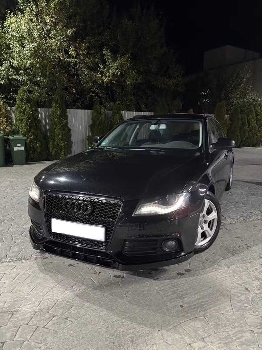 Prelungire Extensie Lip Bara Fata Audi A4 B8 2009-2012, Negru Lucios