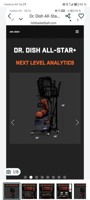 Vând tun / aparat de aruncat mingi baschet