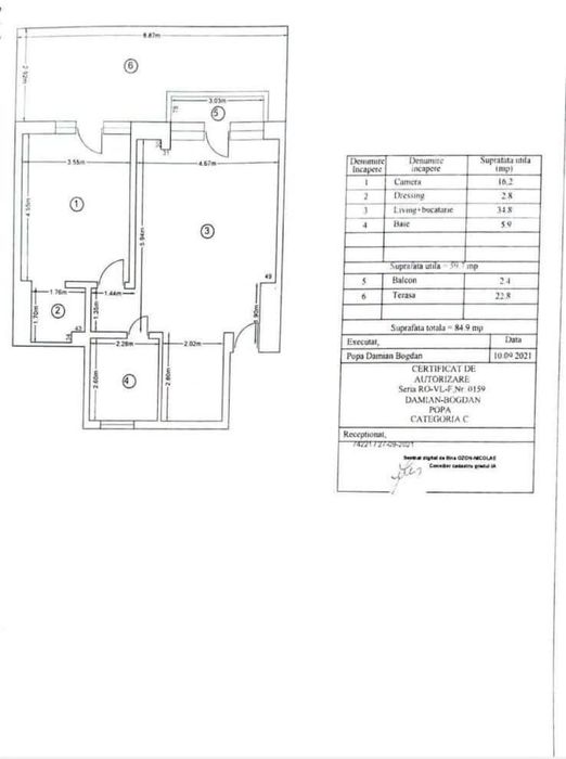 Apartament 2 camere Ostroveni, an construcție 2021