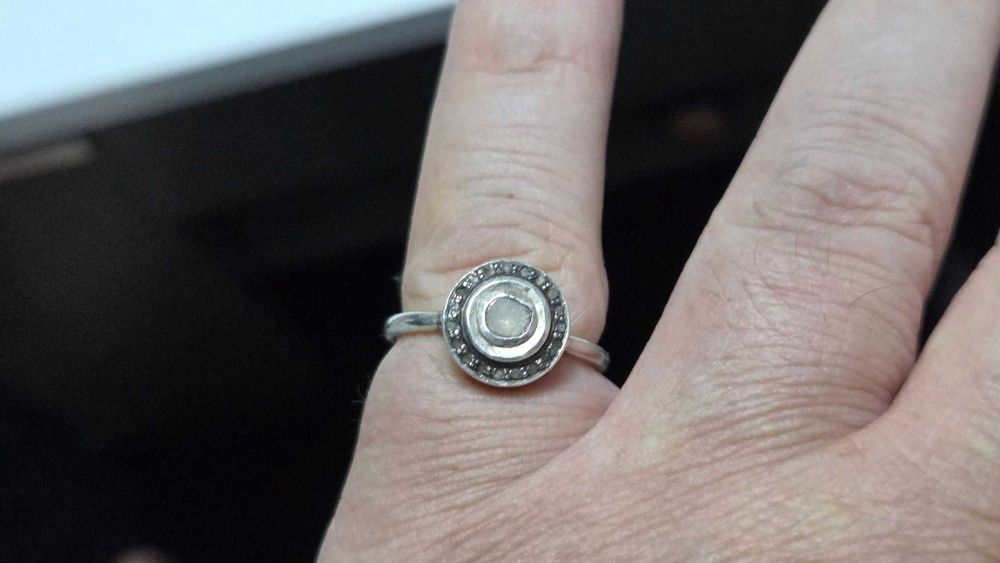 Set vintage argint aurit cu diamante