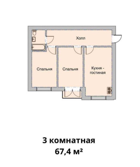 3-х комнатная в ЖК «Via Port» ID: 6339