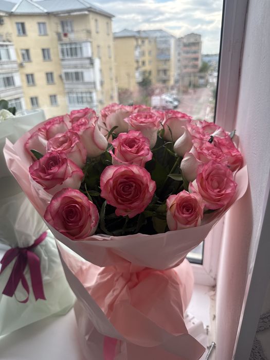 цветы 25шт роза свежие