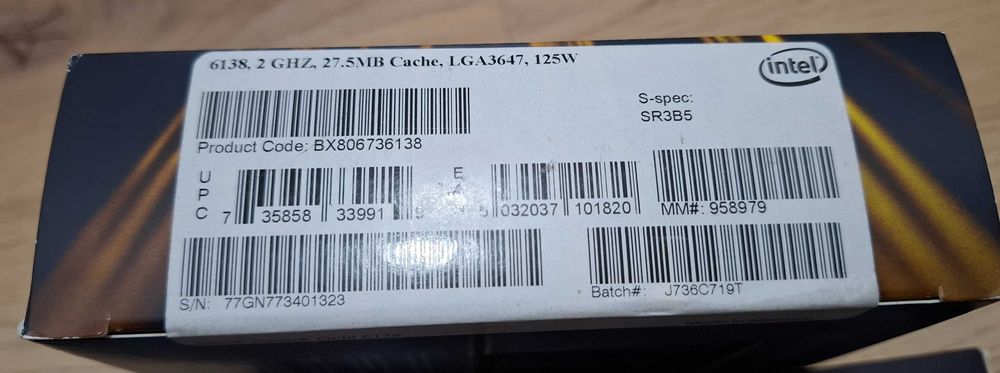 procesoare server Intel Xeon 6138 noi sigilate