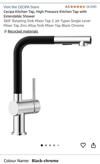 Нов CECIPA кухненски смесител Black-Chrome | 360° | Изтеглящ душ